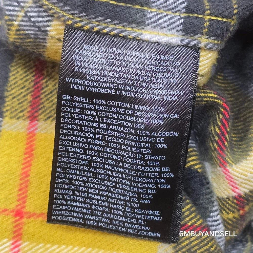 The‎ North Face Arroyo Flannel Shirt Mens Medium Yellow Plaid NF0A4QPJ F22